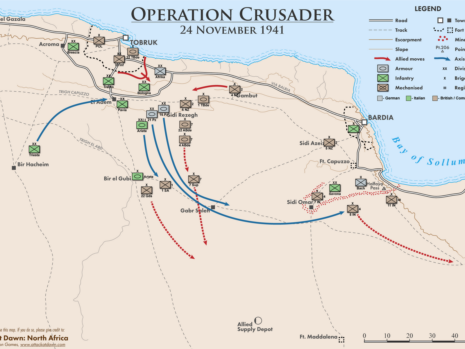 Maps of the Operation Crusader (part 2)