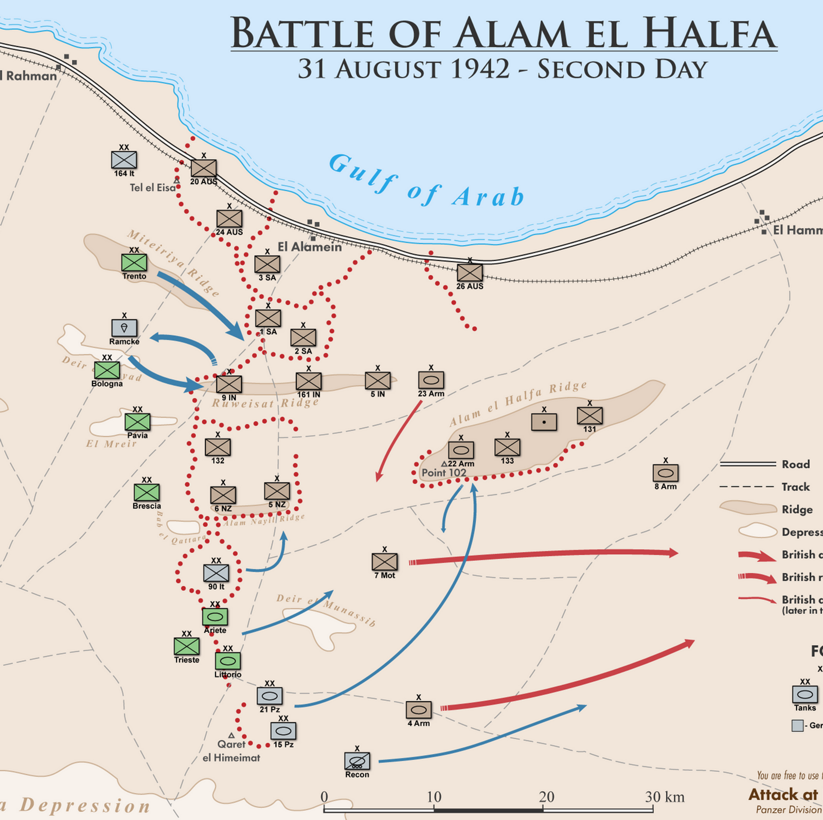 Maps of the Battle of Alam el Halfa